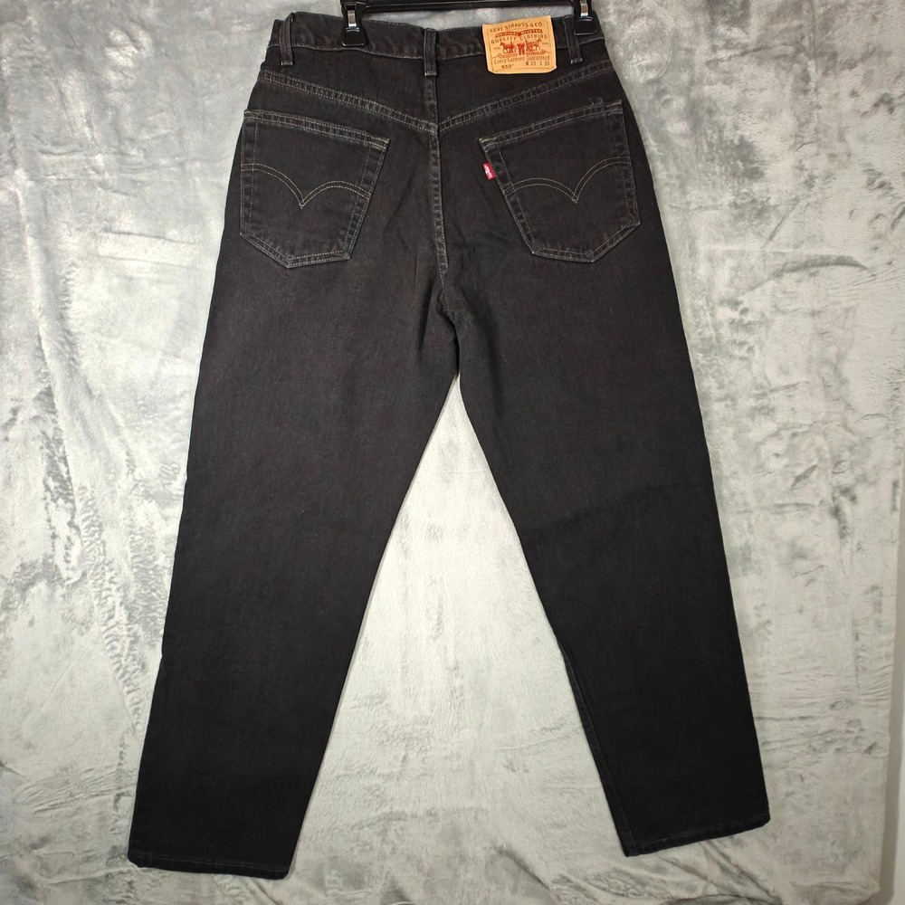Vintage Levi's 550 Black Relaxed Fit Jeans Canada Black Men's 33x30 (Fits 32x30) - Picture 11 of 16